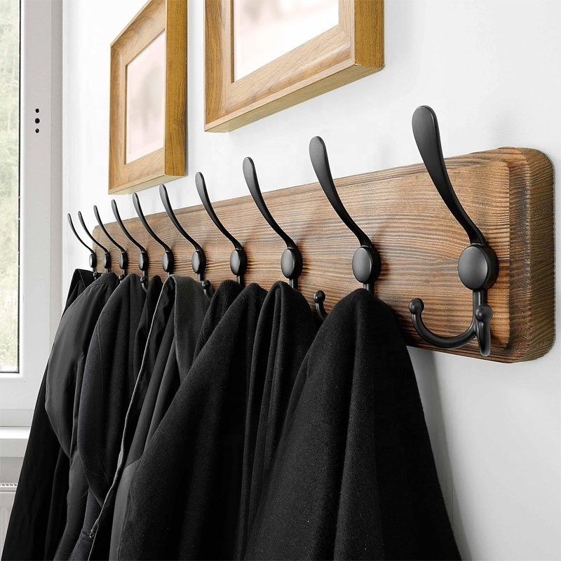 Rustic  Long Large Coat Rack Wall Mount Wall Coat  Rack  with 8 Hooks Farmhouse Coat Hanger Wall for Entryway  Mudroom