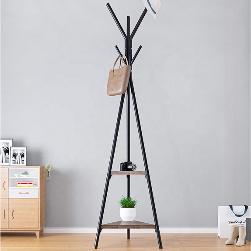 Nordic clothes hanger floor  Standing bedroom  Coat Hanger Creative iron  Hat hanger shelf modern simple clothes rack