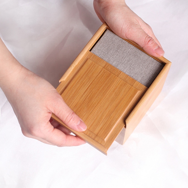 Korea Style  Wood Sake Soju Tea Cup  Gift Box Set, Natural Solid Wooden  Tea Glass Box