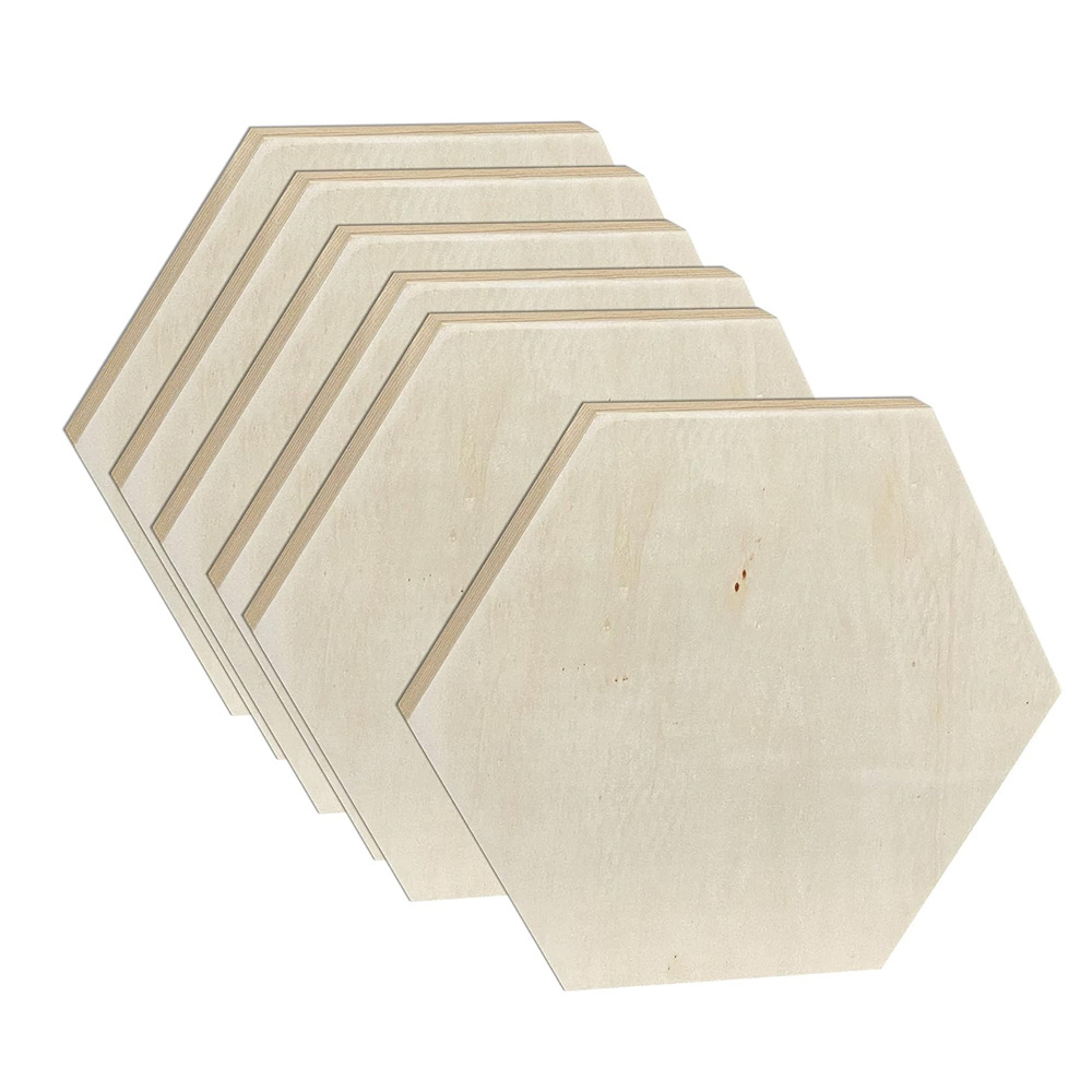 Unfinished Hexagon  Wooden Block Panels for Painting, Blank Wood Hexagon Framed Boards for Crafting Art Pouring  Block