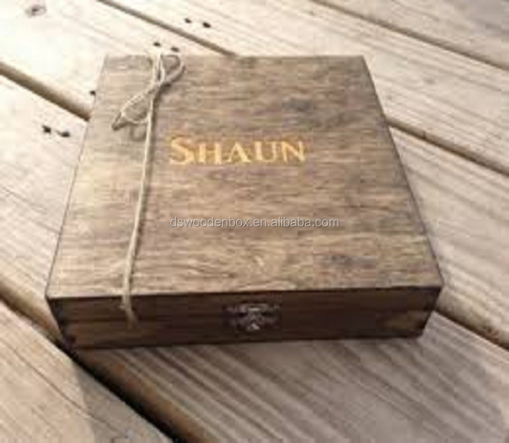 Custom Order Antique Style Stained Wooden Cigar Box Gift Box Party For Business Cigar Storage and Package Box