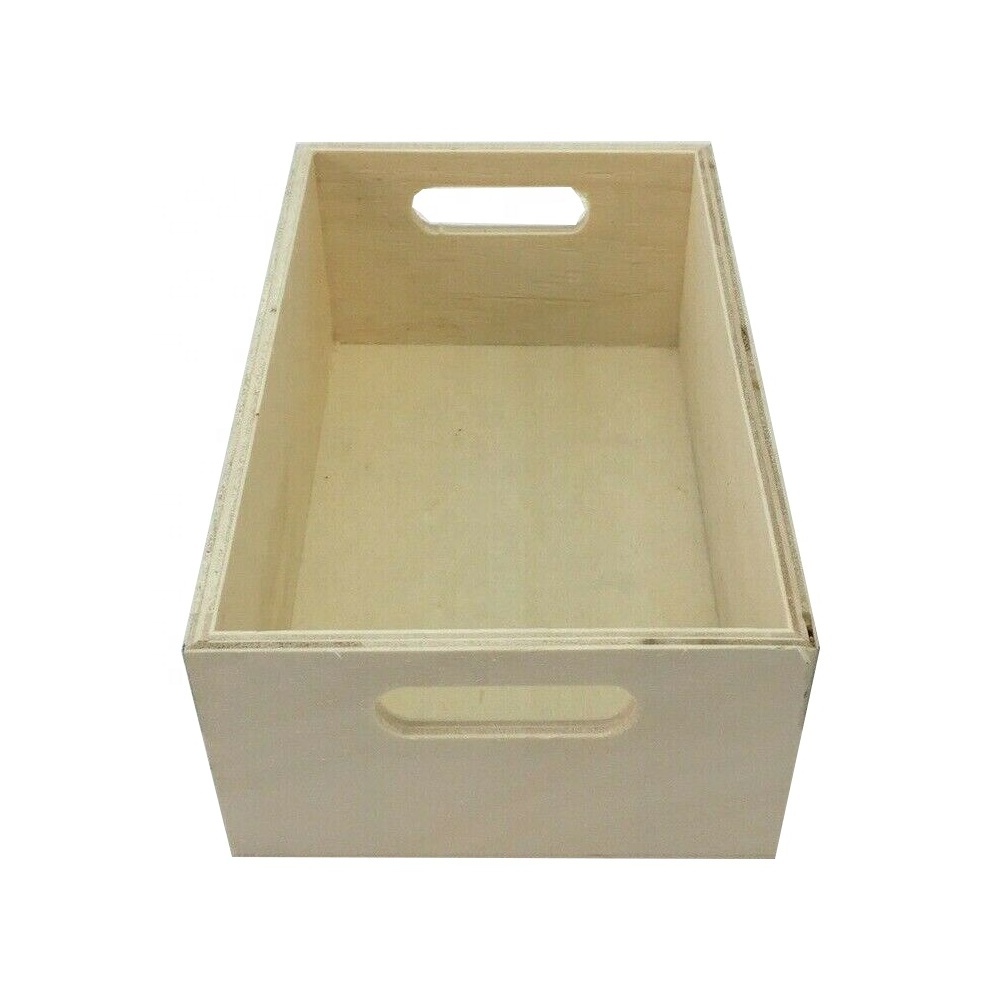 Free Fumigation Poplar Plywood Coffee Storage Box Wood Crate Pod Storage Container Organizer Small Mini