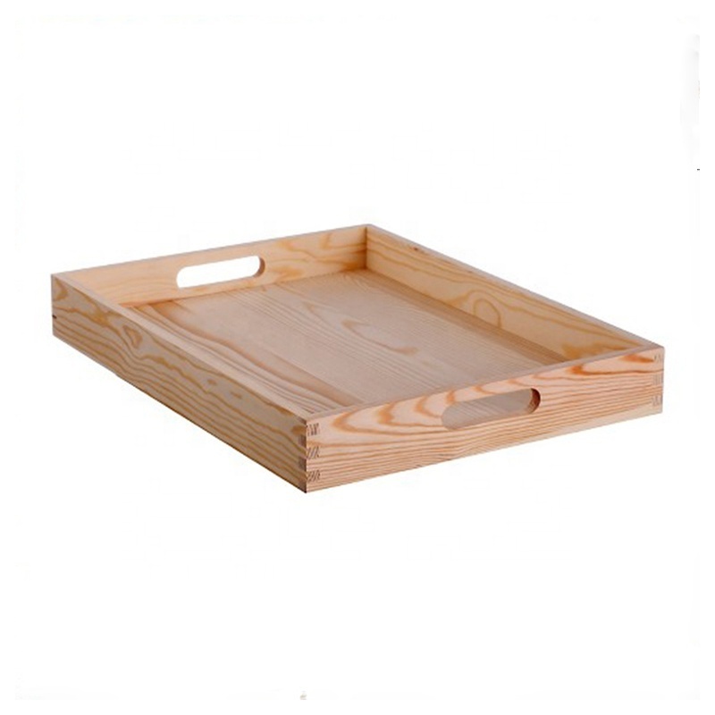 Large   Kitchen and Hotel Blank  Wooden Serving  Tray With Handles  For Breakfast Tea Coffee