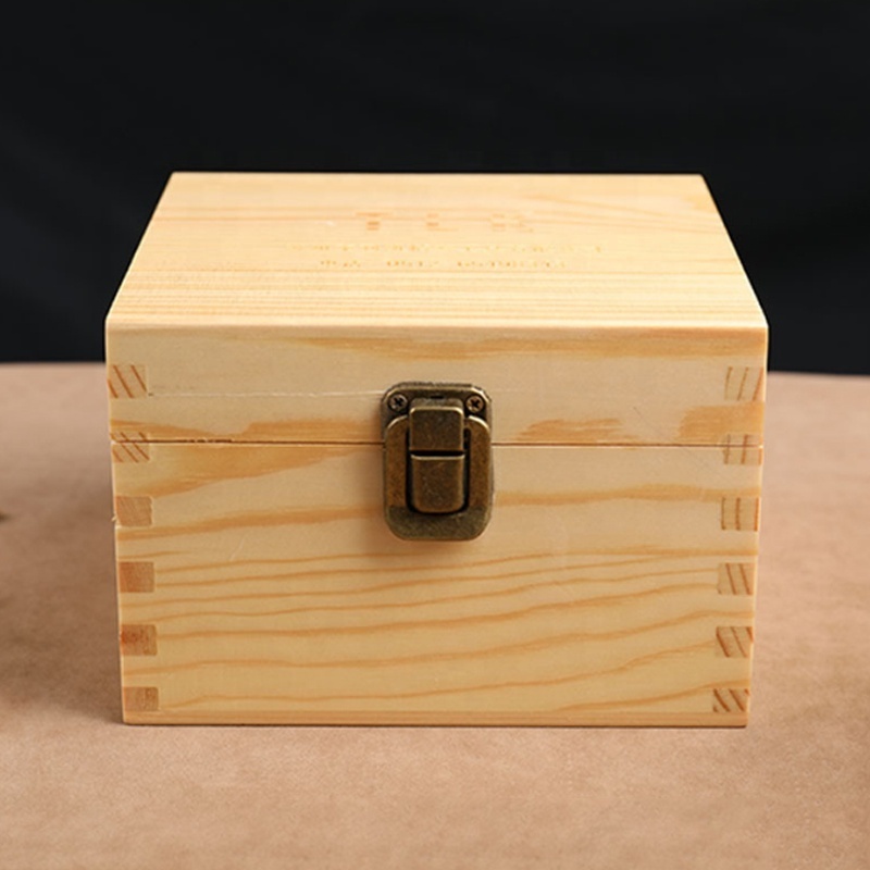 Small  Unfinished Square Wooden Tool Box With  Foam Inside For  Keepsake and Jewelry Storage and Package Box