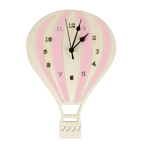 Wall Clock Wooden Hot Air Balloon Wall Clock For Children Room Decoration