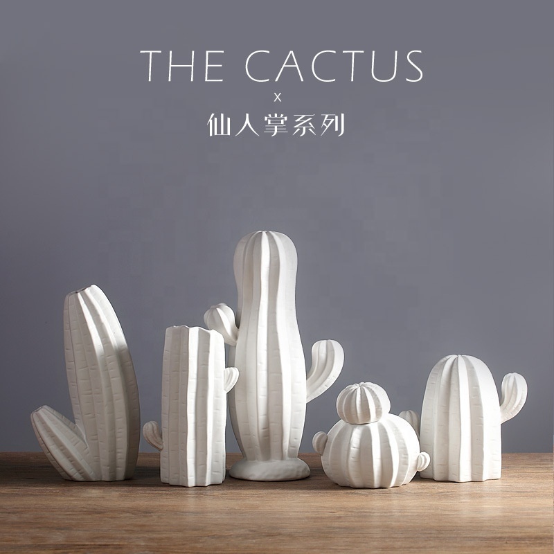 Factory Wholesale Hot Selling Nordic Modern Ceramics Creative Cactus Ornaments Minimalist Bedroom Furnishings Home Decoration