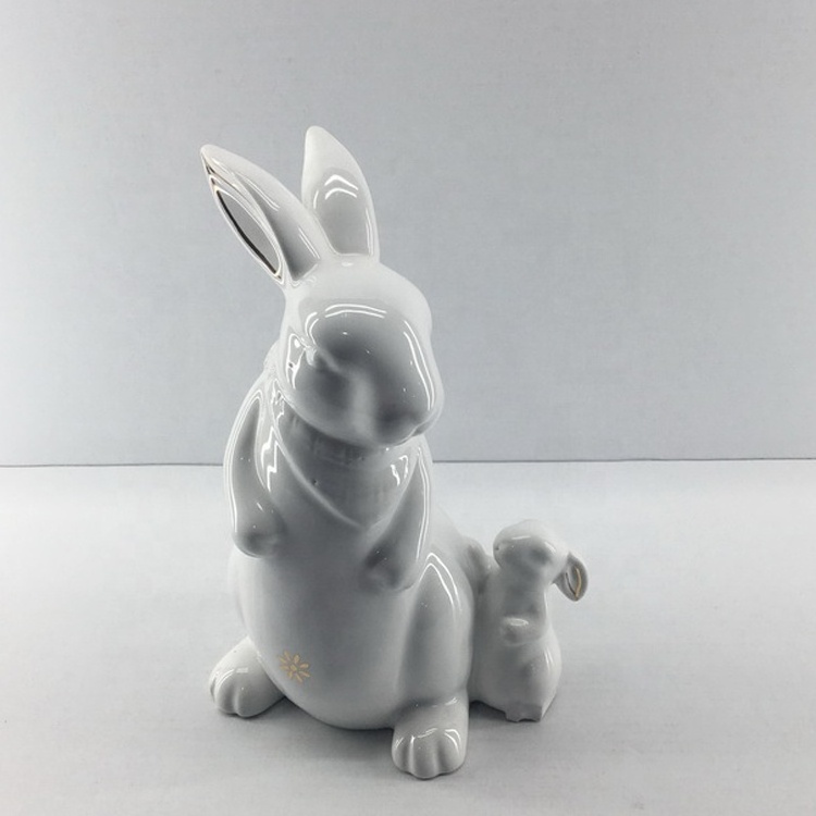 Home decor ceramic modern Nordic living room dolomite cute easter bunny rabbit animals decoration