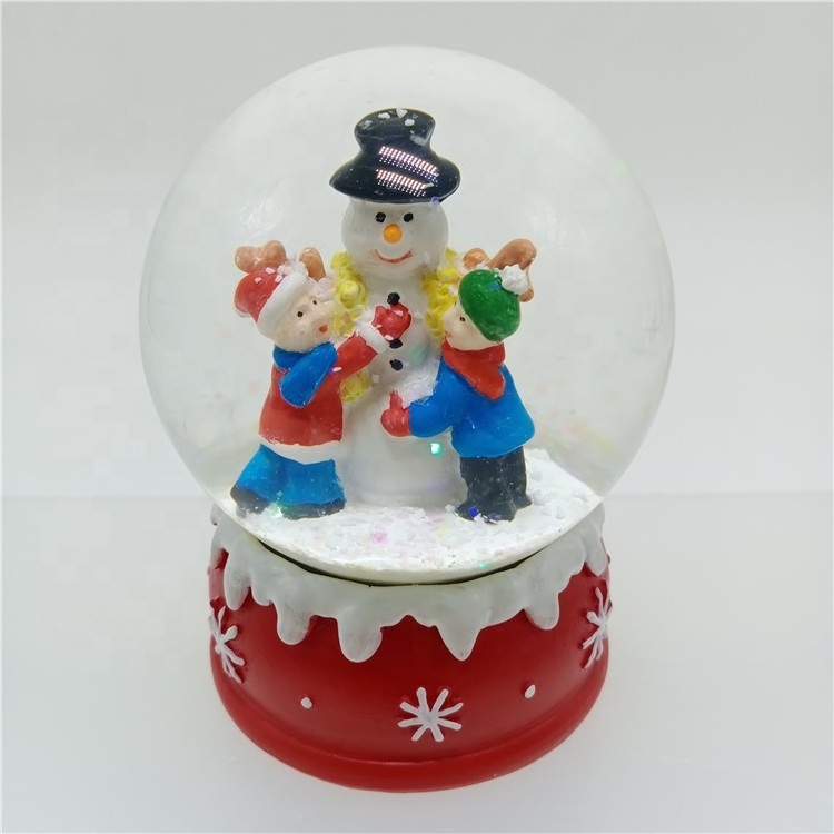 2021Amazon Christmas decoration new snowing resin snowball lovely snowman Christmas snowball