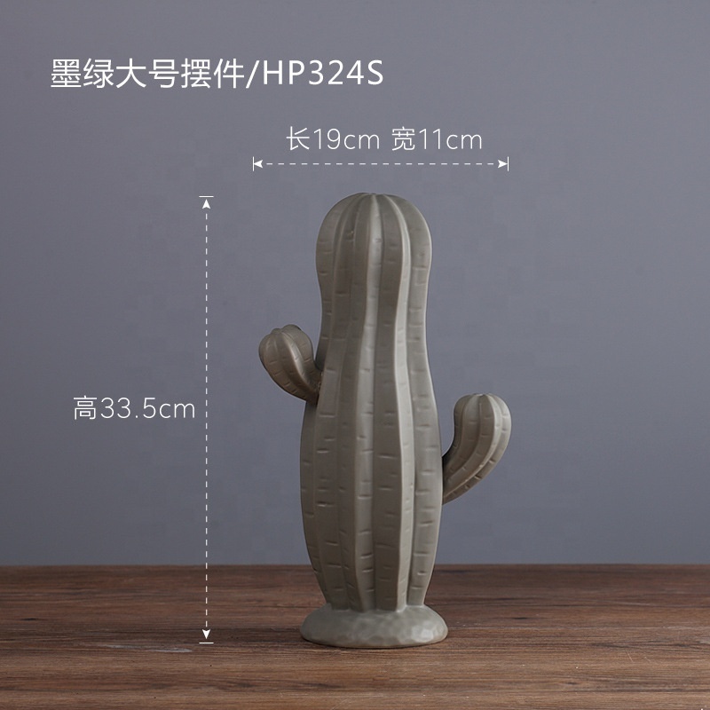 Factory Wholesale Hot Selling Nordic Modern Ceramics Creative Cactus Ornaments Minimalist Bedroom Furnishings Home Decoration