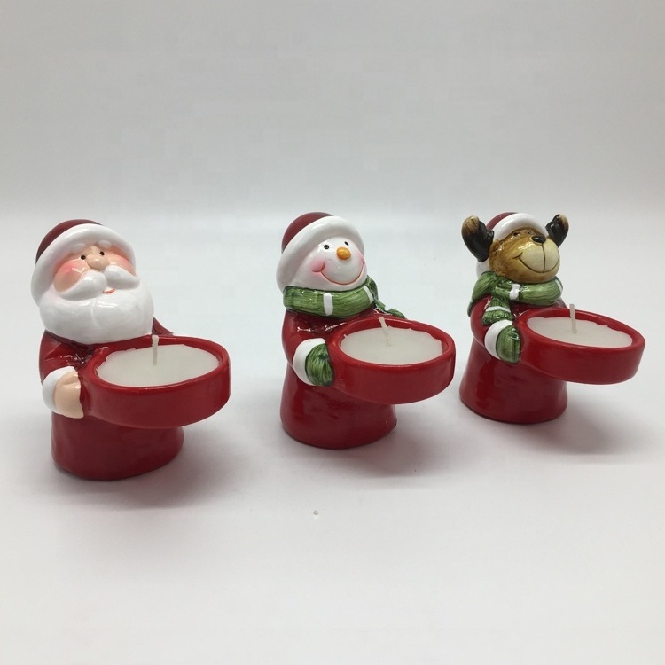 Ceramic santa claus snowman reindeer figure christmas decoration indoor flower pot