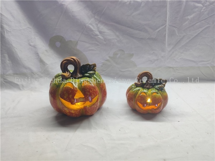 New shape Halloween Pumpkin Orange color Ceramic Pumpkin crafts