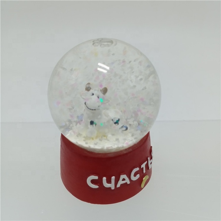 2021Amazon Christmas decoration new snowing resin snowball lovely snowman Christmas snowball