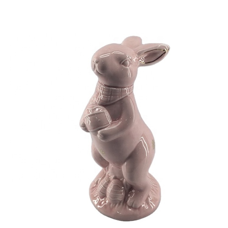 Home decor ceramic modern Nordic living room dolomite cute easter bunny rabbit animals decoration