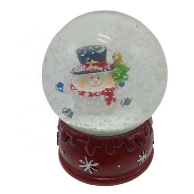 2021Amazon Christmas decoration new snowing resin snowball lovely snowman Christmas snowball