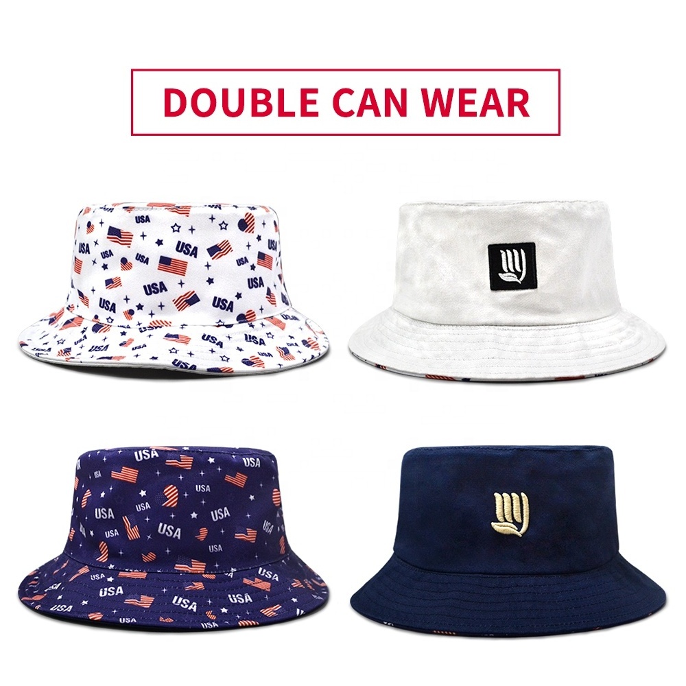 100% cotton custom bucket hat embroidery logo Wholesale New Character  Bucket Hat Custom Printed Wide Brim Buckets h