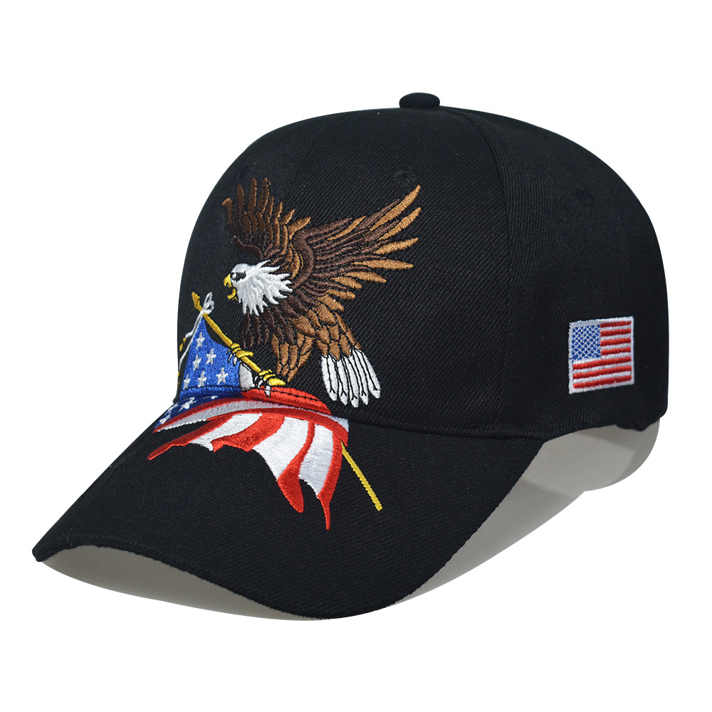 USA Baseball Cap Custom Black Cap Eagle Sports Cap