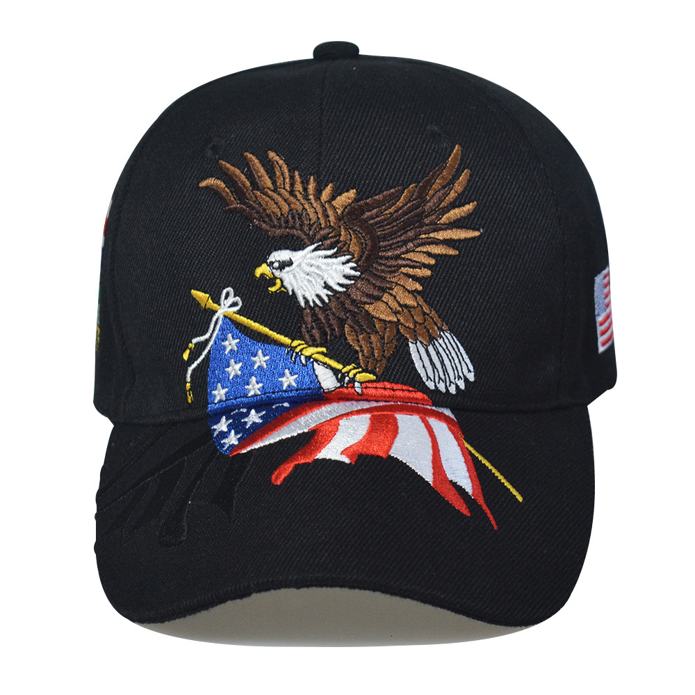 USA Baseball Cap Custom Black Cap Eagle Sports Cap