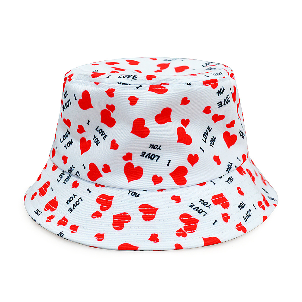 Custom Polyester Bucket Hat Heart Bucket Hats Wholesale Bucket Hat