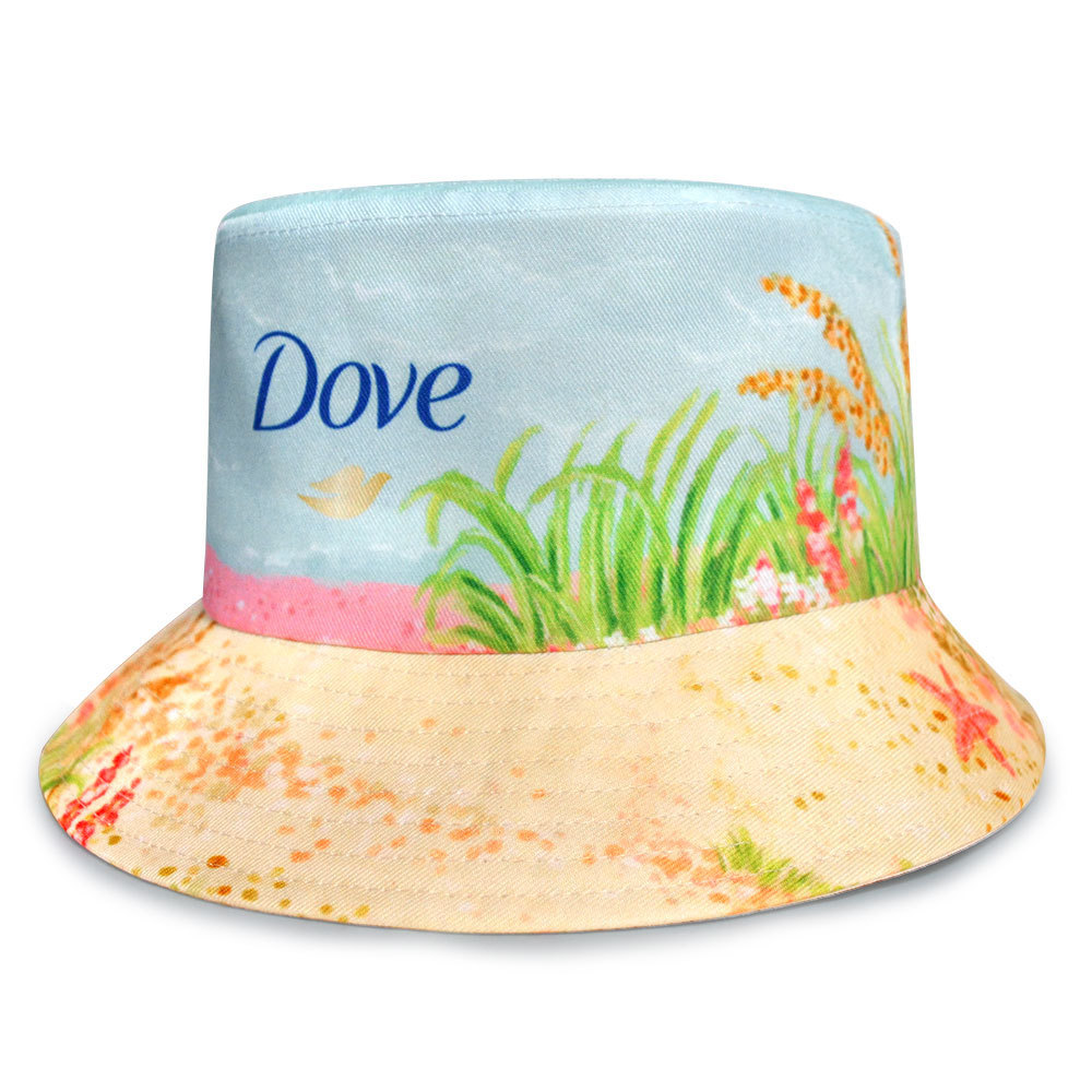 Custom Full Print Bucket Hat Polyester Bucket Hats   Thermal Sublimation Logo Bucket Hat