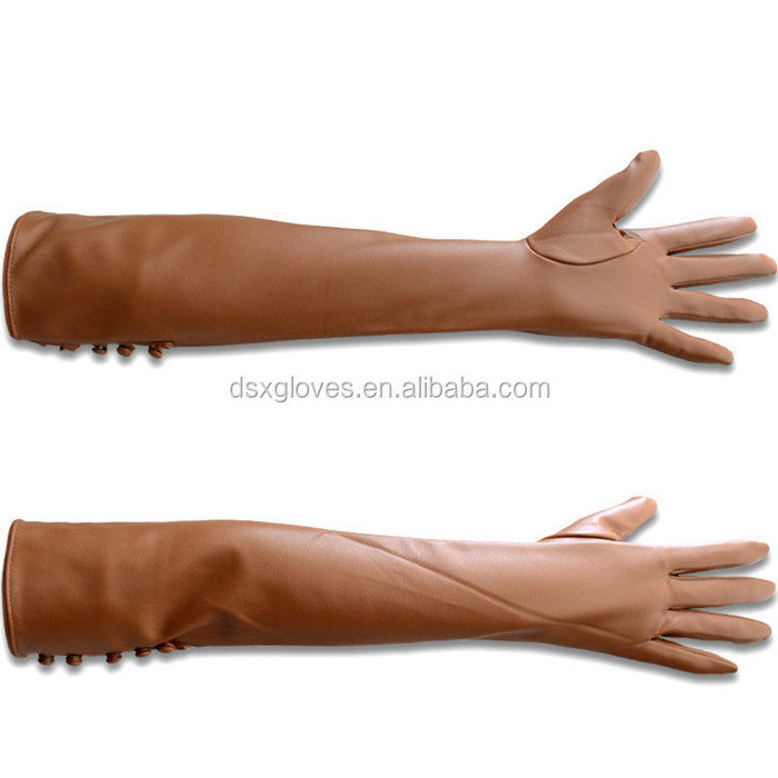 Newly Designed Fashion Dress Gloves Wholesale Cheap Long Leather Gloves From China Manufacture Customized Size Long Gloves