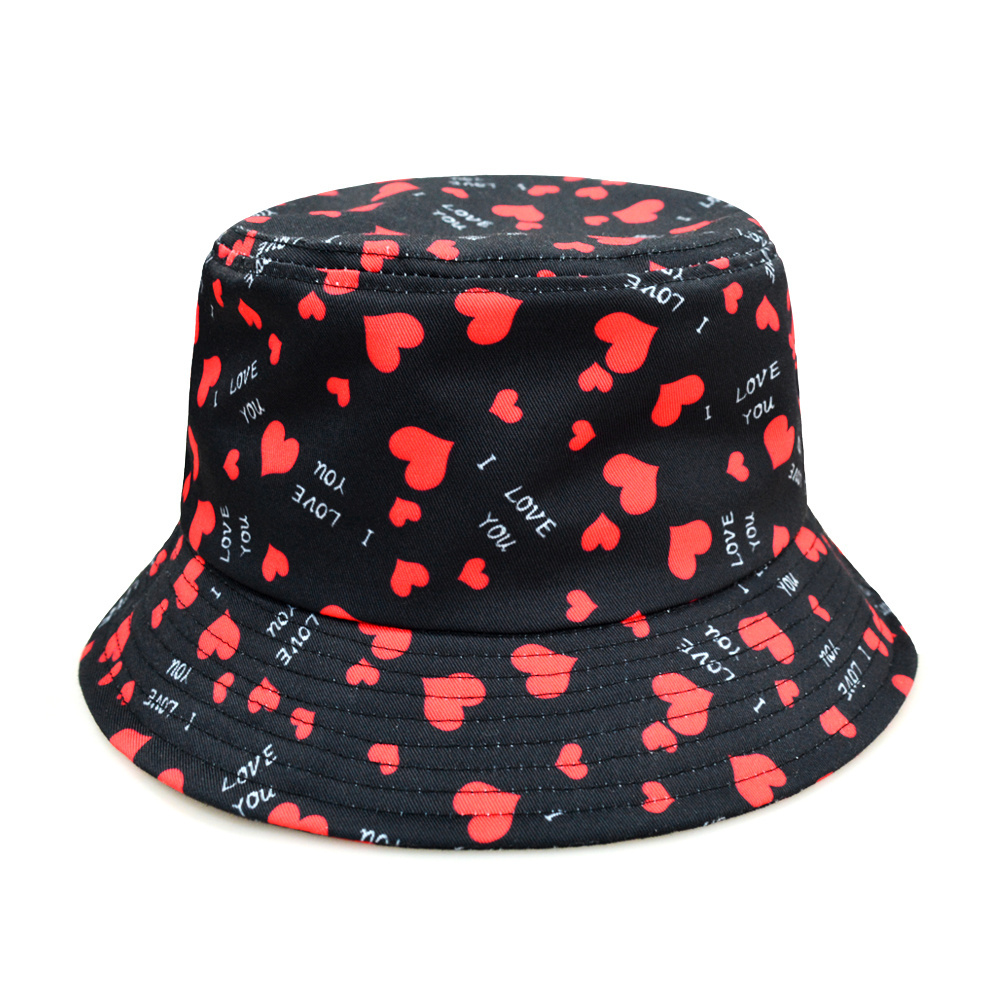 Custom Polyester Bucket Hat Heart Bucket Hats Wholesale Bucket Hat