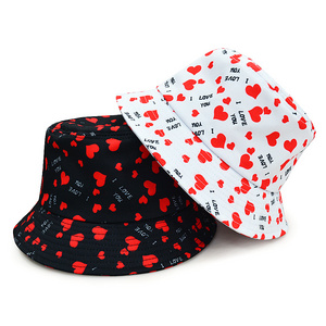 Custom Polyester Bucket Hat Heart Bucket Hats Wholesale Bucket Hat