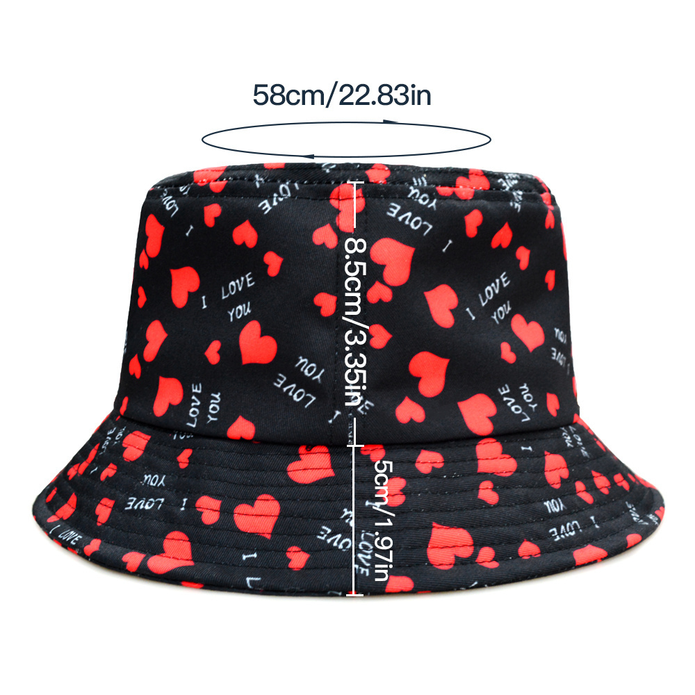 Custom Polyester Bucket Hat Heart Bucket Hats Wholesale Bucket Hat