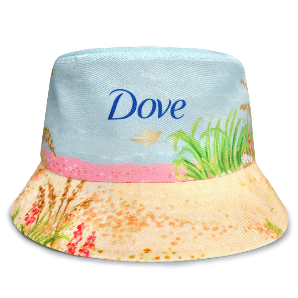 Custom Full Print Bucket Hat Polyester Bucket Hats   Thermal Sublimation Logo Bucket Hat