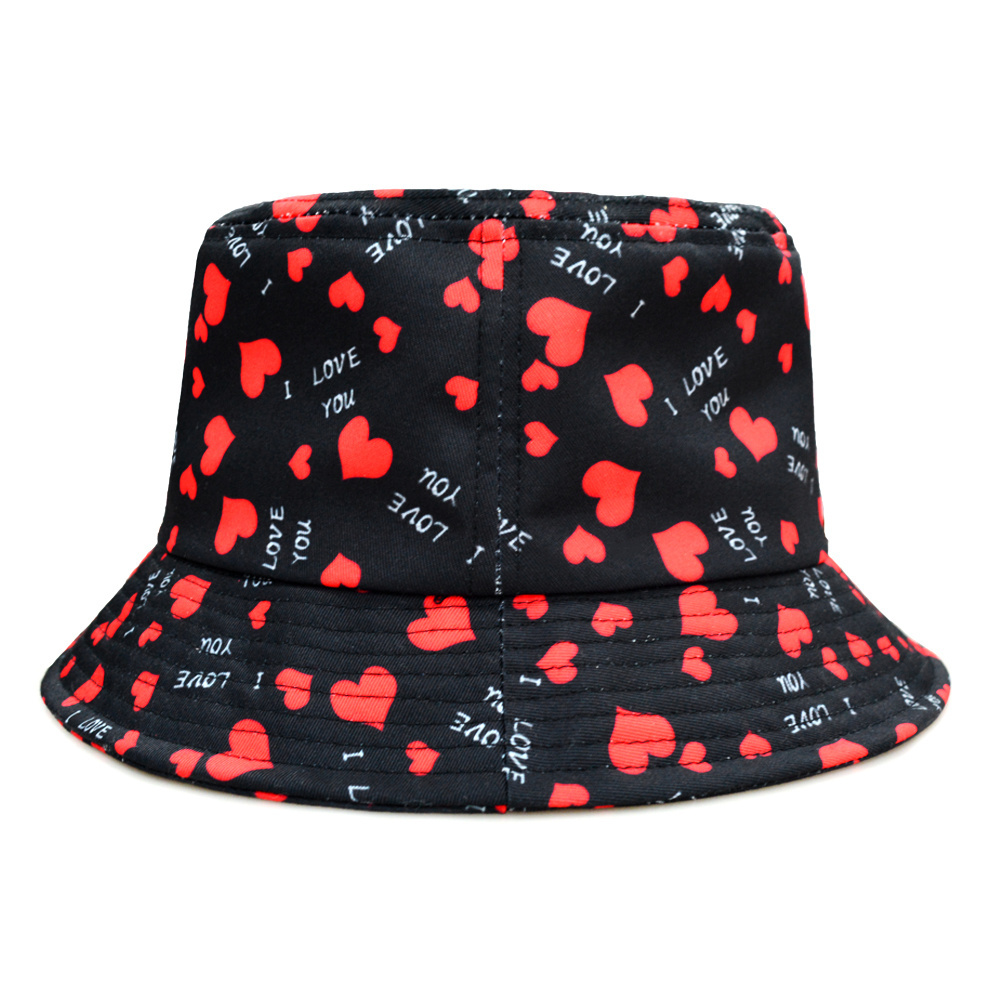 Custom Polyester Bucket Hat Heart Bucket Hats Wholesale Bucket Hat