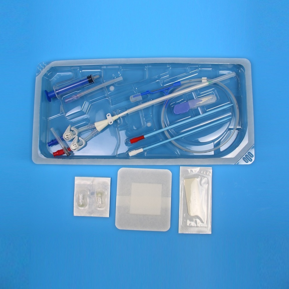 Temporary Medical Dialysis Catheter Sterile Dressing Kits Disposable Double Lumen Hemodialysis Catheter Set