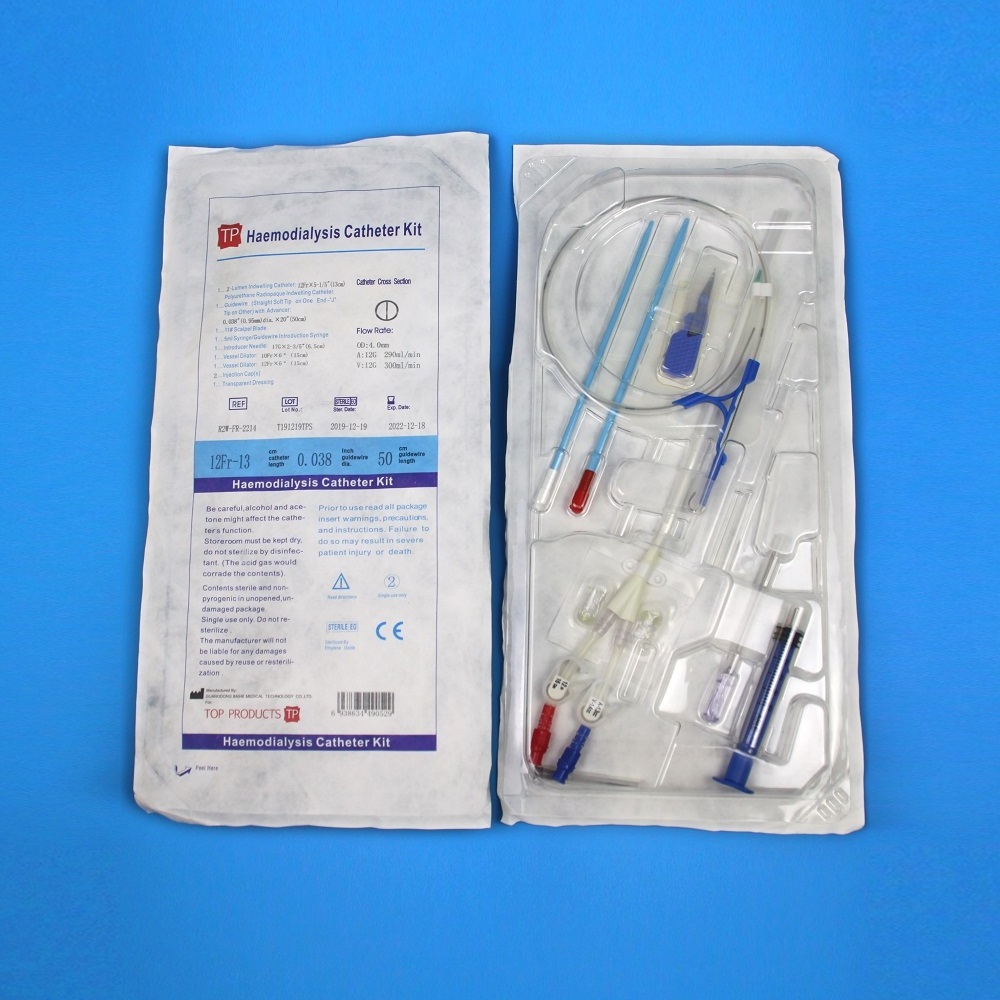 Temporary Medical Dialysis Catheter Sterile Dressing Kits Disposable Double Lumen Hemodialysis Catheter Set