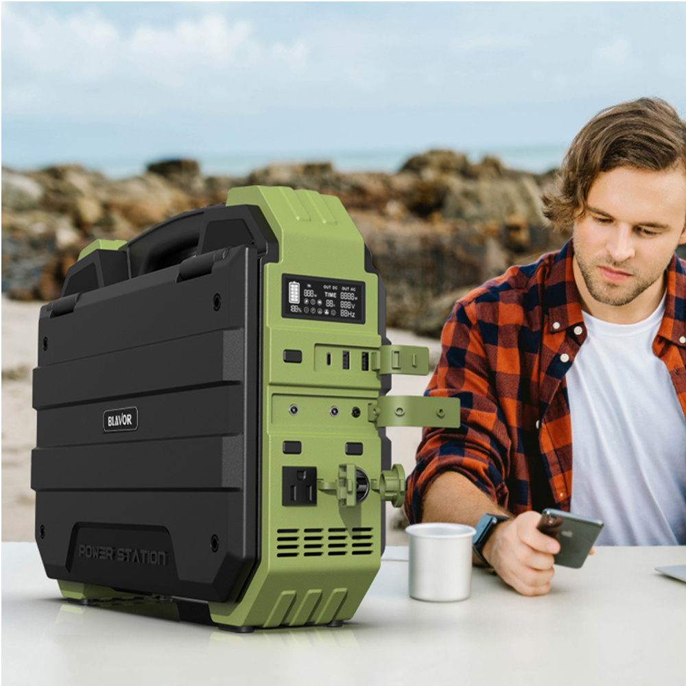 Portable Power Station UPS Power Supply 614.4Wh Battery Pack with 1000W AC Outlets Solar Battery Power Station Charge Outside