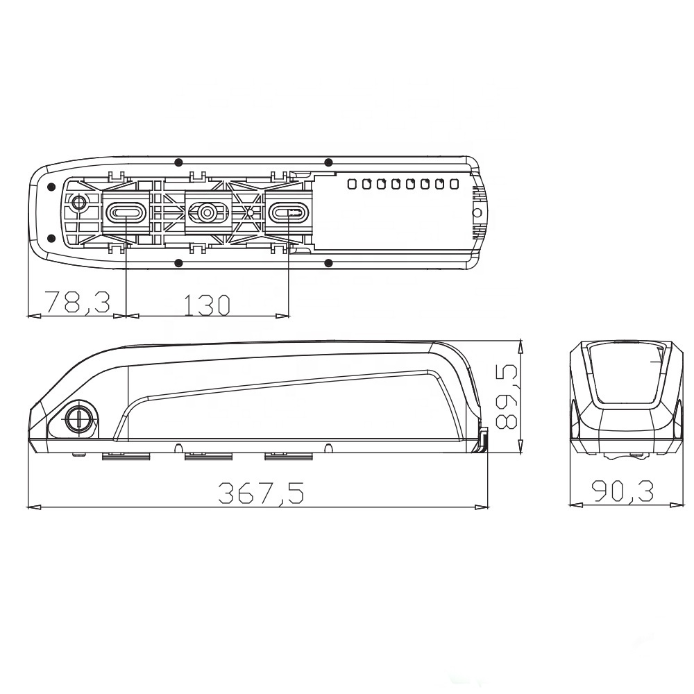 Hailong 1 Down Tube Dolphin Ebike Battery 36V 8Ah 10Ah 10.4Ah 12.5Ah 13Ah 15Ah 17.5Ah 20Ah 250w 350w 500w E-bike Battery