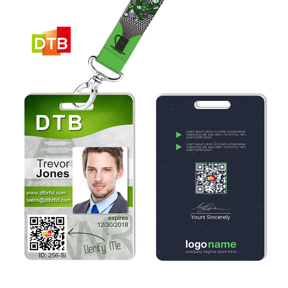 Customize Pvc Hanging ID Card Employee ID Badge Card RFID/NFC Plastic NFC/RFID Business Card