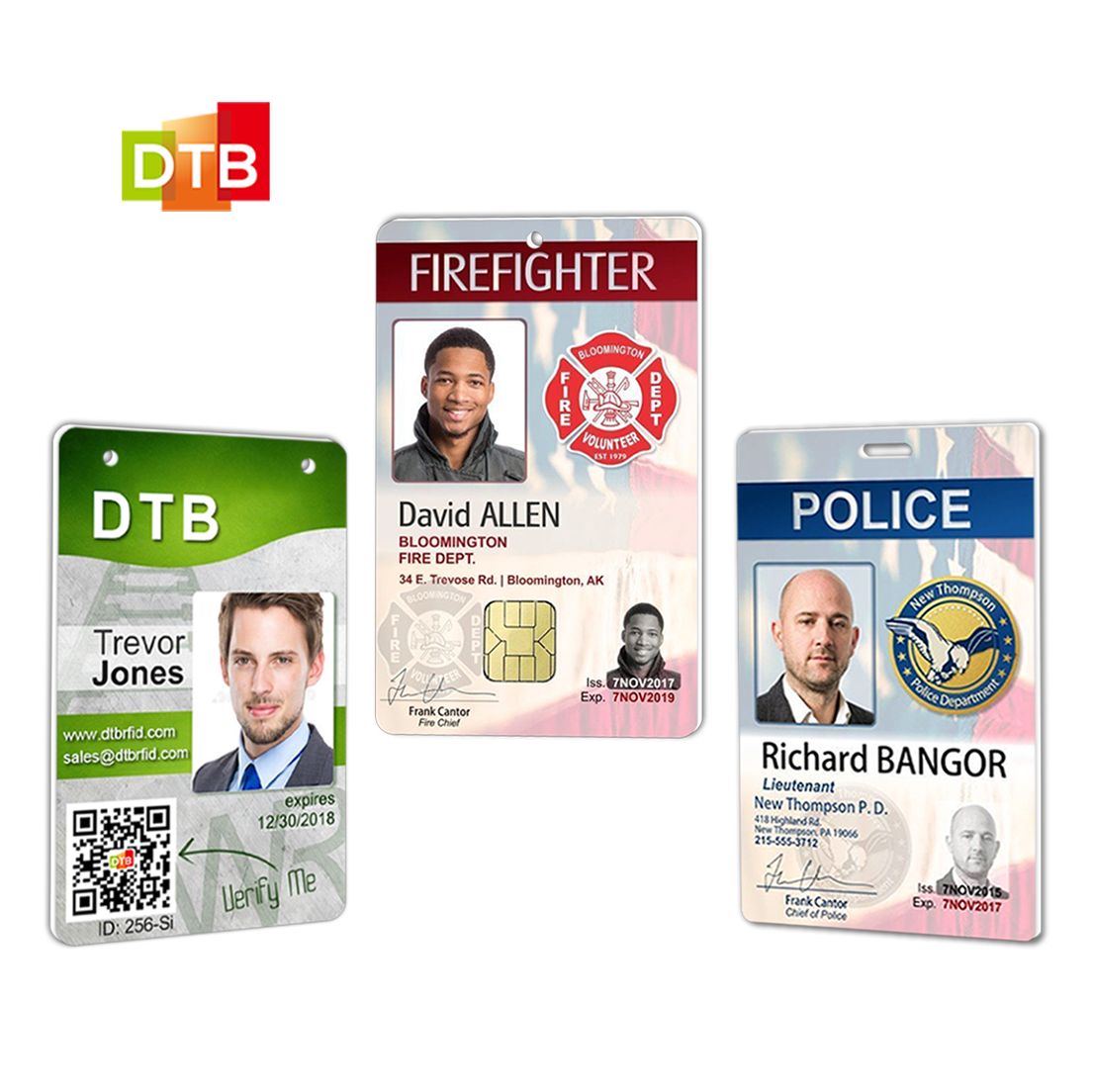 Customize Pvc Hanging ID Card Employee ID Badge Card RFID/NFC Plastic NFC/RFID Business Card