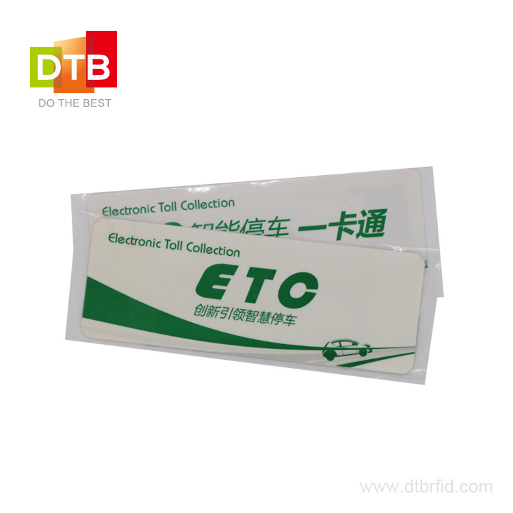 DTB RFID UHF ETC Sticker Tamper Proof Car Identification windshield Tag