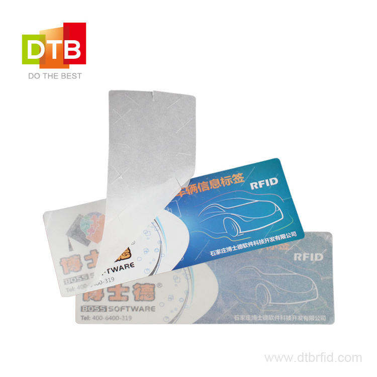 DTB RFID UHF ETC Sticker Tamper Proof Car Identification windshield Tag