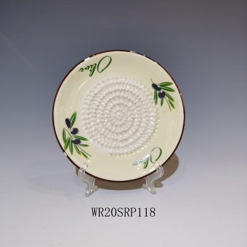 Handmade wholesale Ceramic grater garlic and ginger plate