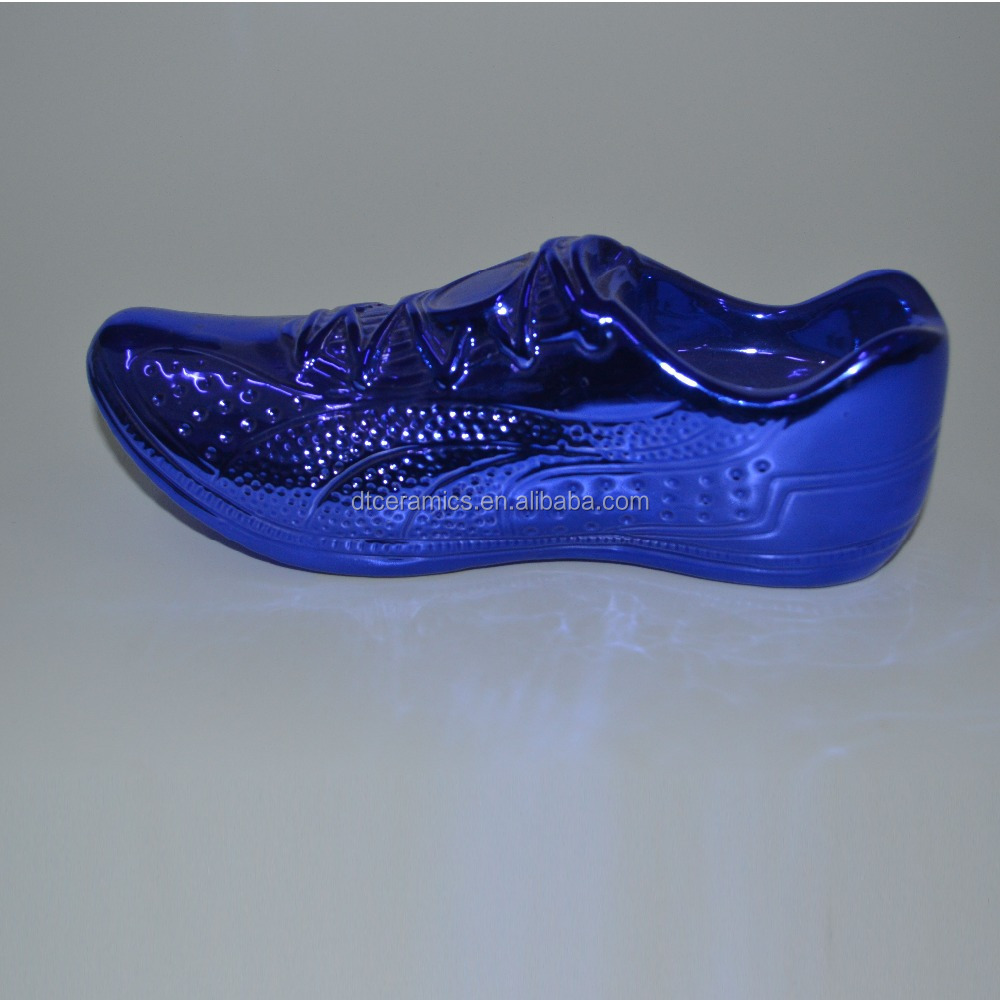 electroplated gold ceramic shoe figures