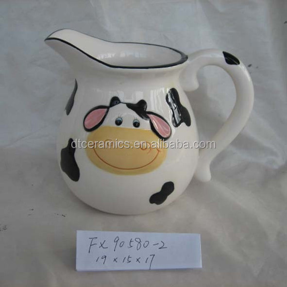 wholesale Cute cow animal shape ceramic cookie jar