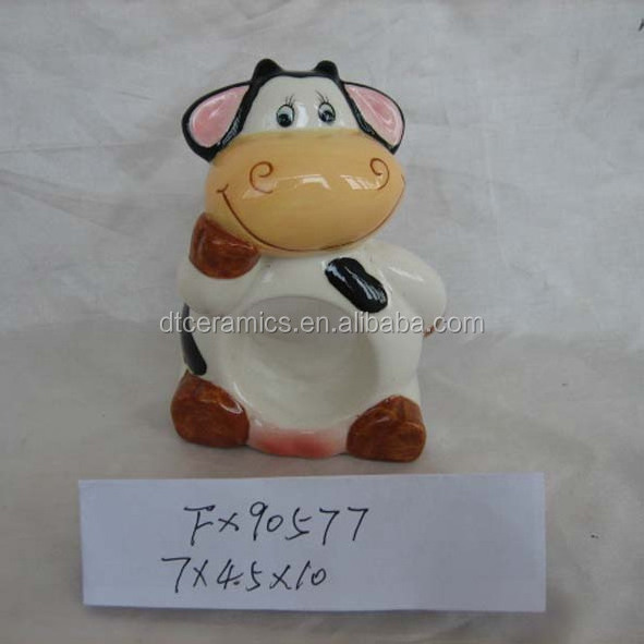 wholesale Cute cow animal shape ceramic cookie jar