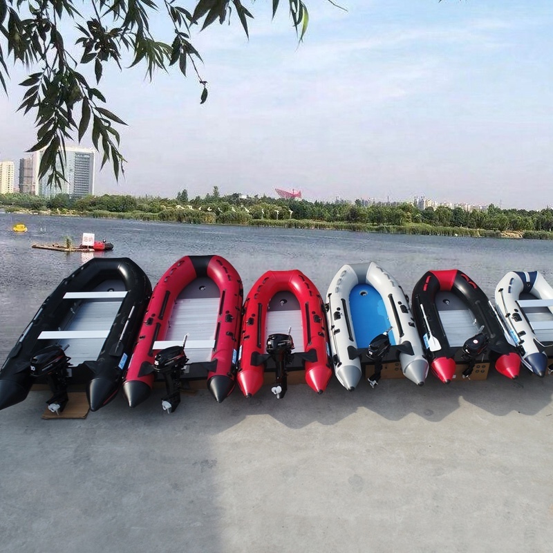 3 Persons 270cm thickened Folding Dinghy Rigid Inflatable Water Rescue Motor Rowing Boats