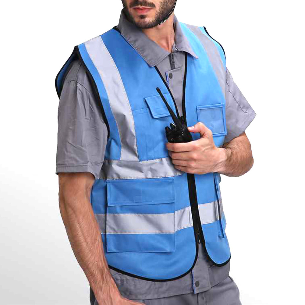 Night Outdoor Accessories  Riding Running Reflective Jacket Security Waistcoat Glowing Safety Fluorescent Vest With Pocket