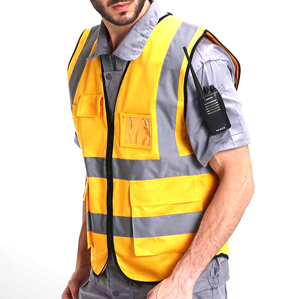 High Visibility Safety High Reflective Strip Neon Yellow Vest