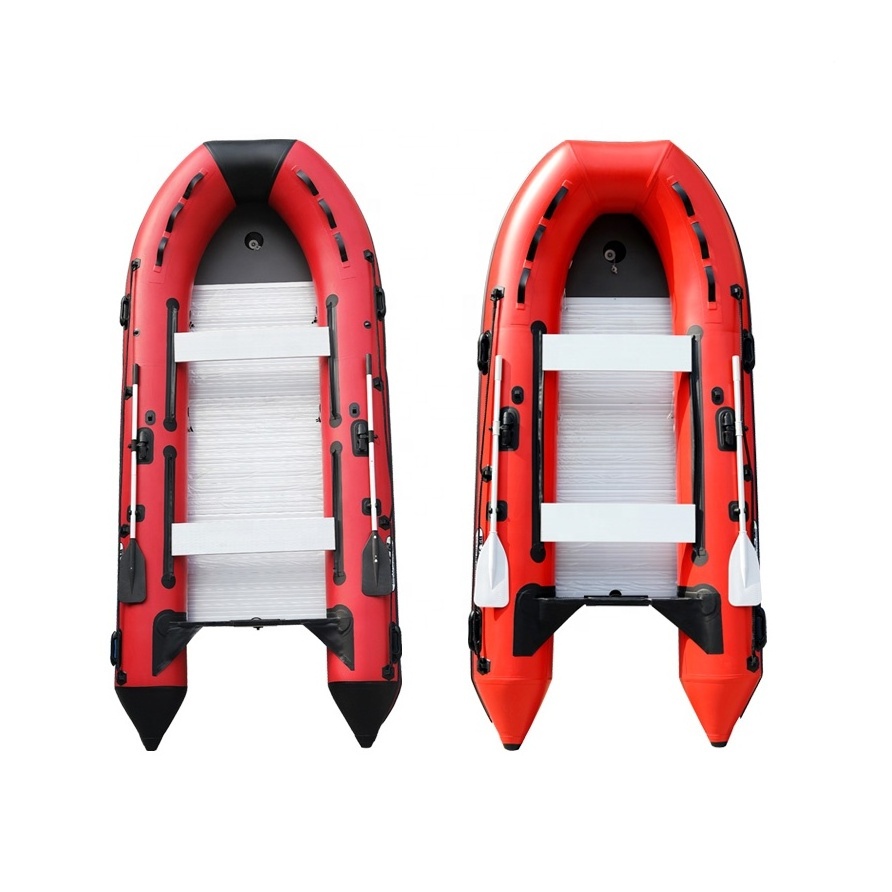 Wholesale PVC Folding Inflatable Fishing Motor Rescue Boat with Aluminium floor