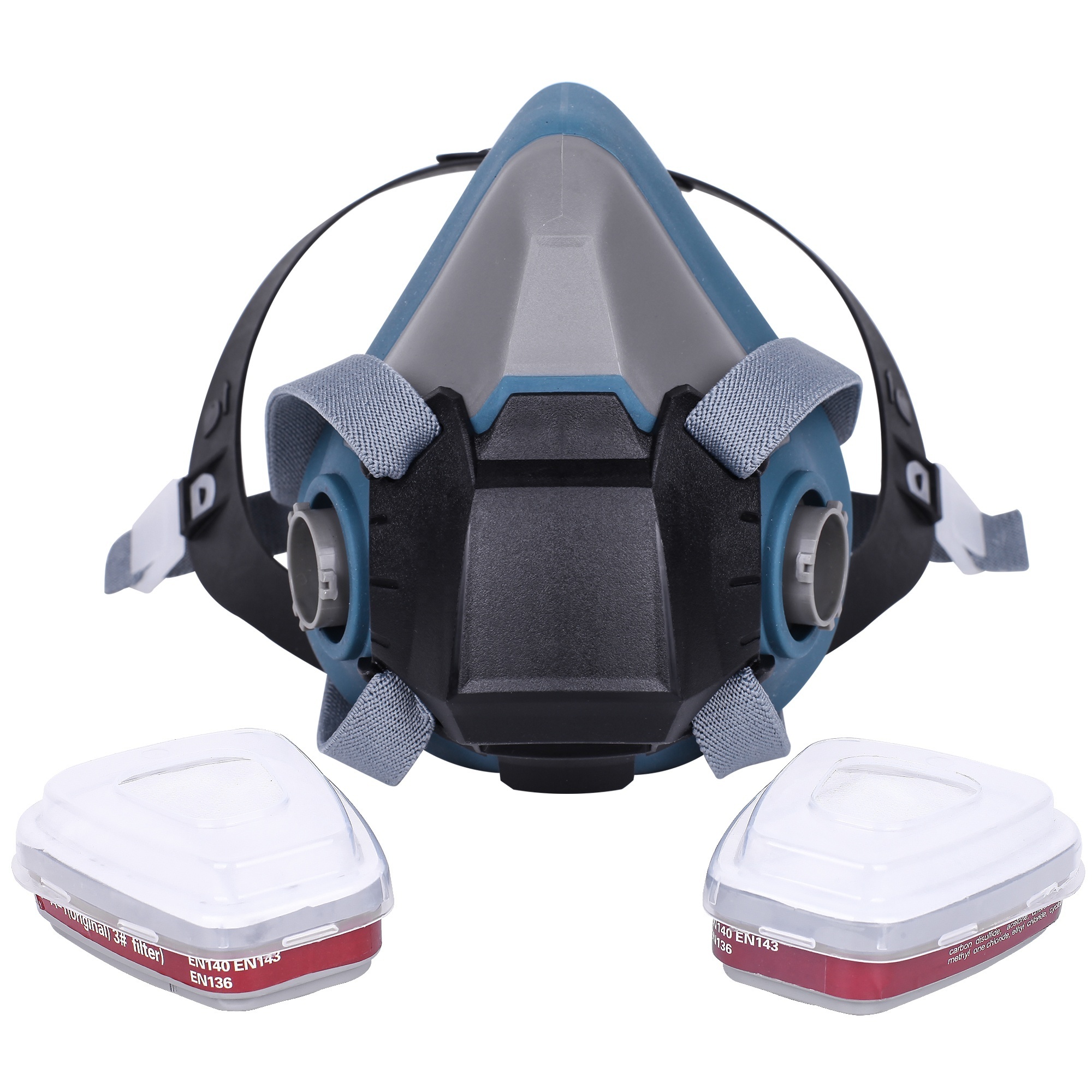 Adjustable Size Tear Half Face Gas Mask For Respiratory Protection