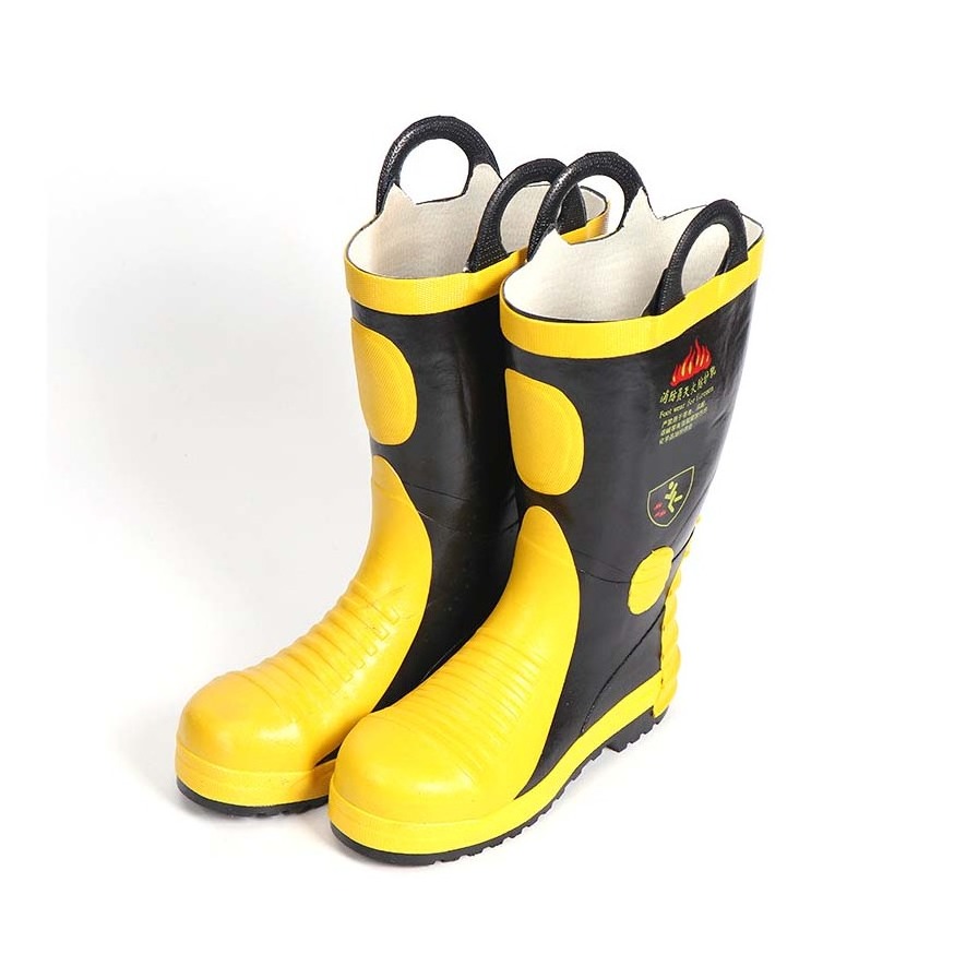 High Temperature Resistant Waterproof Shoes Fireman Protection Rubber Fire Fighting Safety Boots