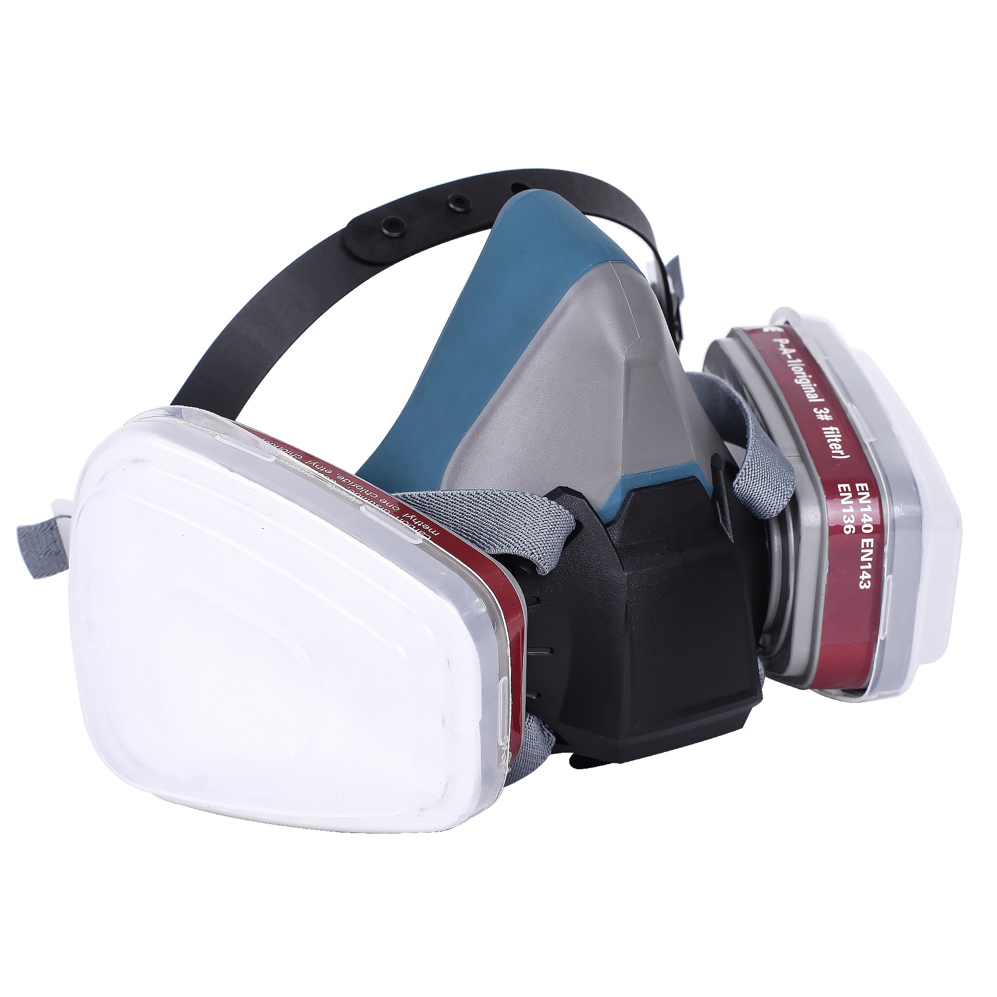 Adjustable Size Tear Half Face Gas Mask For Respiratory Protection