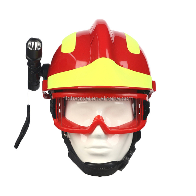 European-style firefighting fireman rescue safety helmet with helmet lamp