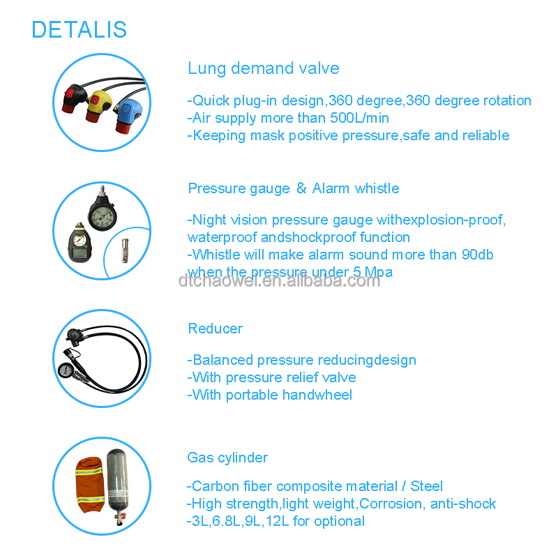 Fire fighting equipment Air Supply Breathing Apparatus Scba Industrial Protection Self Contained Breathing Apparatus